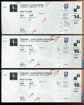 8 Unused 94 Lillehammer Olympics Figure Skating Tickets