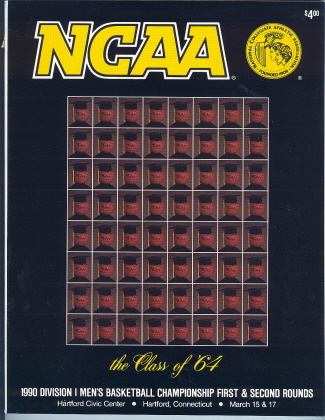 1990 NCAA Tournament Basketball Program RD 1 2 Hartford