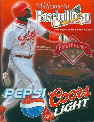 2005 Reading Phillies Program Ryan Howard Cole Hamels